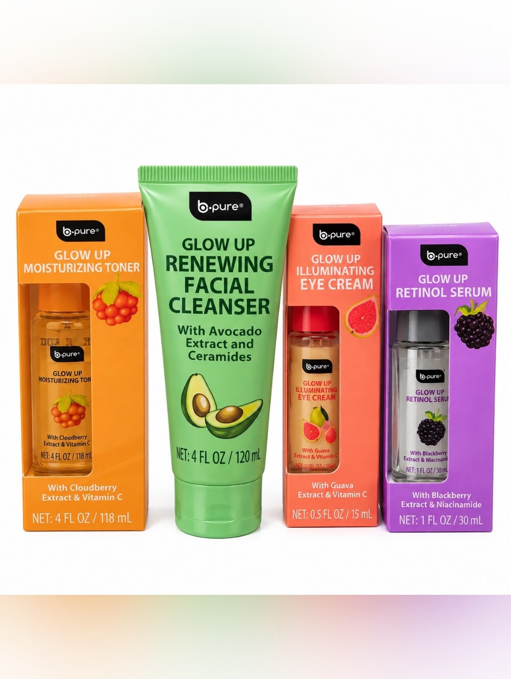 Glow Up Fruit & Botanical Hydration Skincare Set 4-Piece